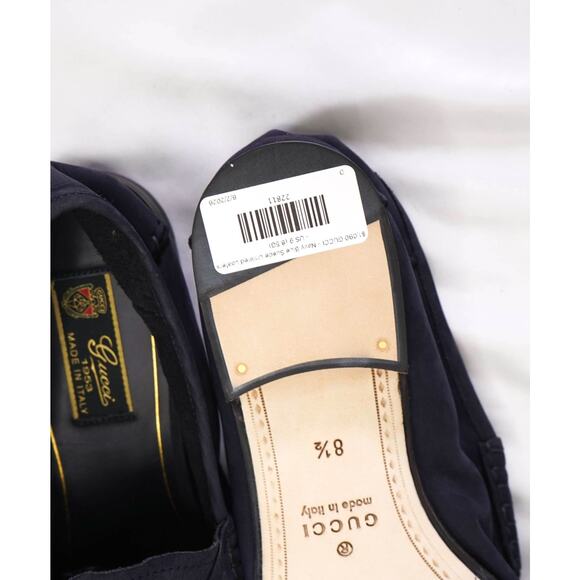 $1,090 GUCCI - Navy Blue Suede Unlined Venetian Loafers - US 9 (8.5G) main image 6